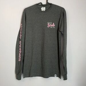 Simply Southern Gray Long Sleeve Scrub Life T-shirt size S